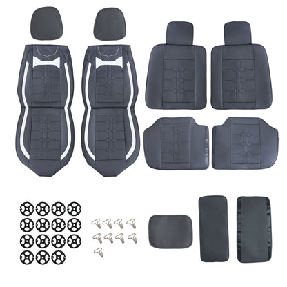 Leather 5 Seat Covers Full Set Front & Rear Cushion Fits Toyota Deluxe Car