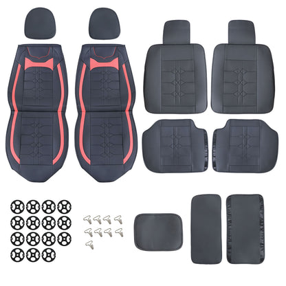 PU Leather 5 Seat Covers Full Set Front & Rear Cushion Fits Hyundai Deluxe Car