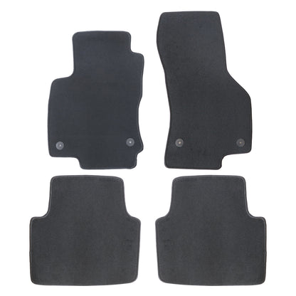 For 2019-2025 Volkswagen Jetta Front & Rear Velour Floor Mats Carpet Black 4PCS