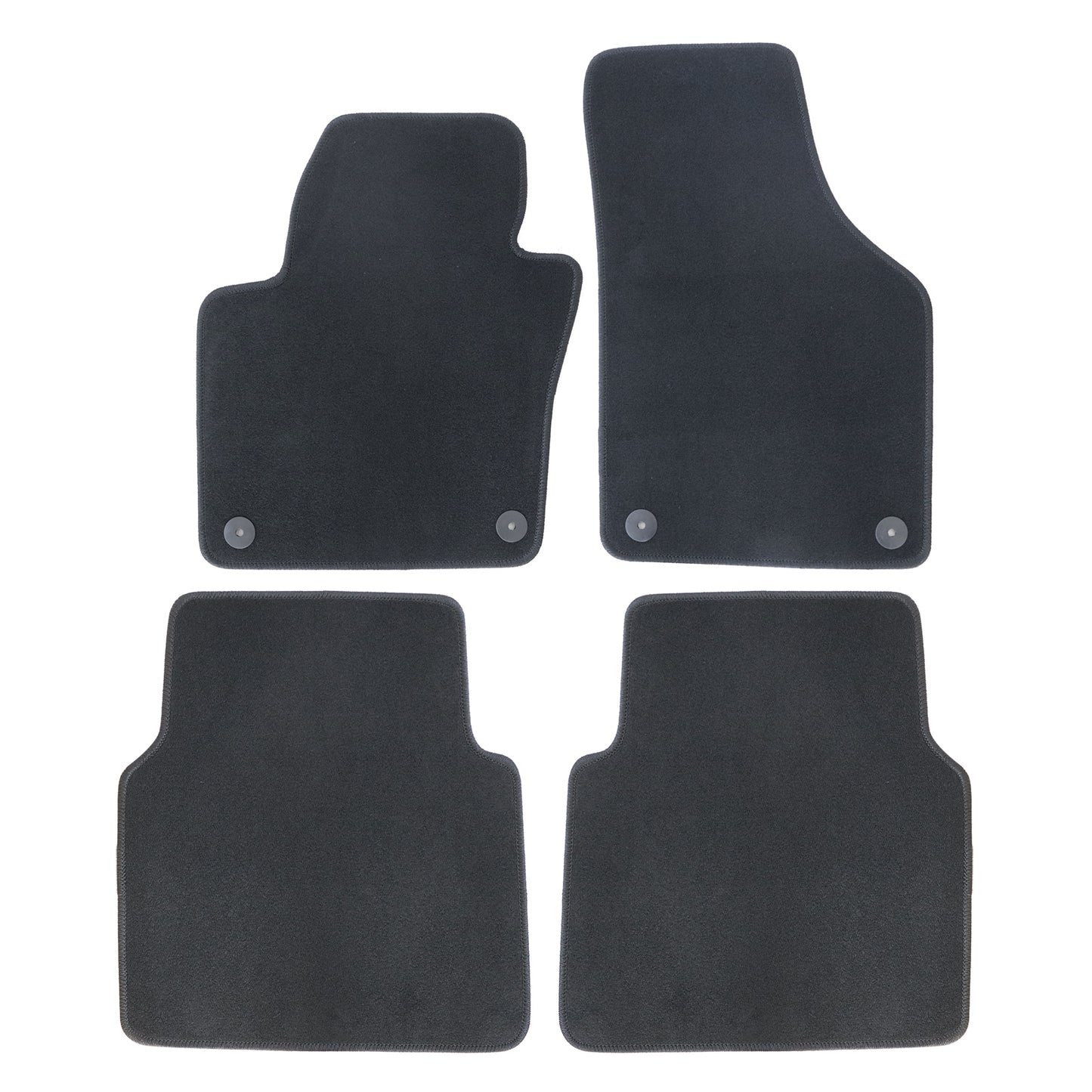 For 2009-2017 Volkswagen Tiguan Front & Rear Velour Floor Mats Carpet Black 4PCS