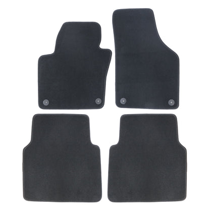 For 2009-2017 Volkswagen Tiguan Front & Rear Velour Floor Mats Carpet Black 4PCS