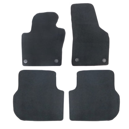 For 2011-2018 Volkswagen Jetta Front & Rear Velour Floor Mats Carpet Black 4PCS