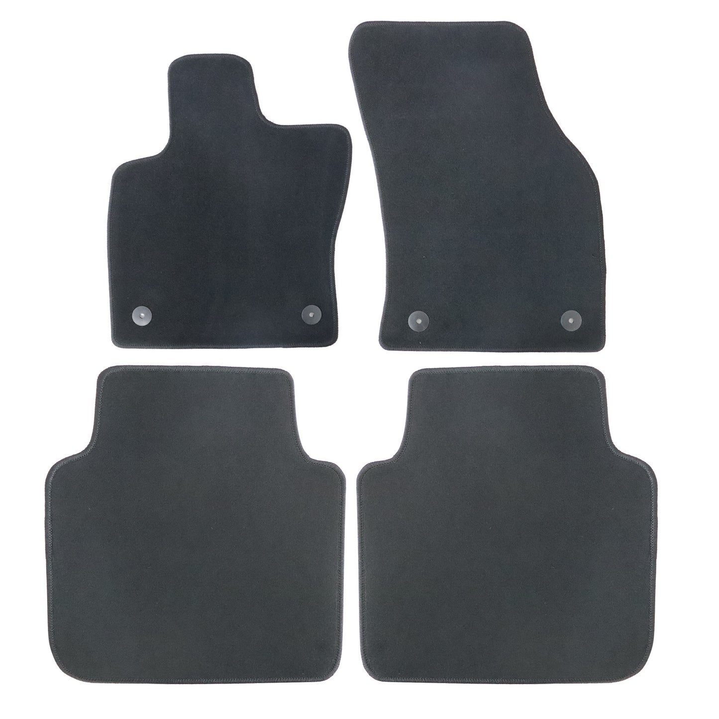 New For 2018-2024 VW Tiguan Front & Rear Velour Floor Mats Carpet Black 4PCS