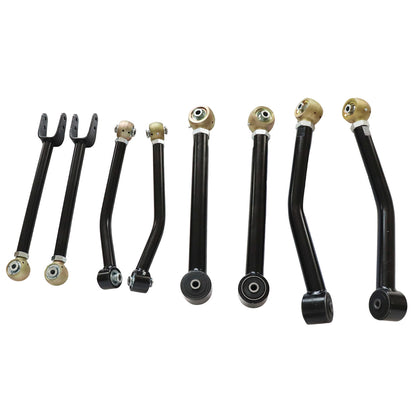 Front Rear Lower Upper Adjustable Control Arms 0-6'' fit 2007-2018 Jeep Wrangler