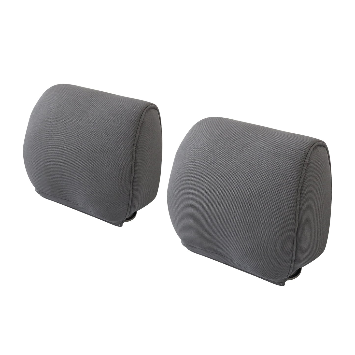 For 2009-2014 Ford F-150 Front Driver & Passenger Cloth Headrest Cover Gray