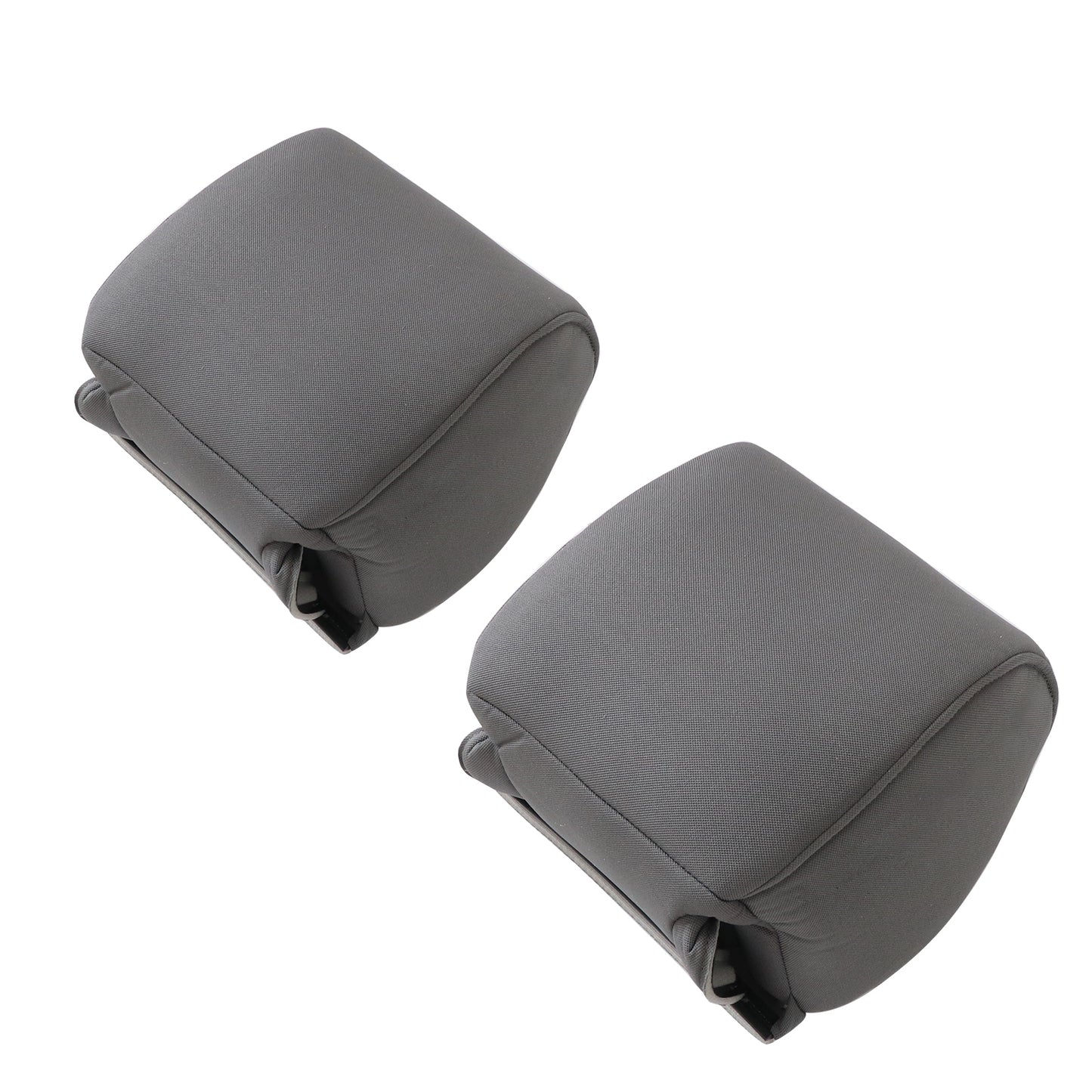 For 2009-2014 Ford F-150 Front Driver & Passenger Cloth Headrest Cover Gray