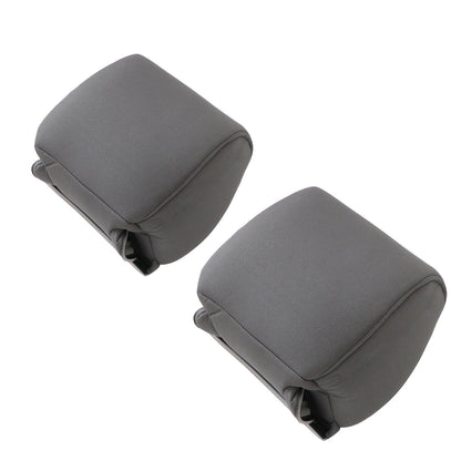 For 2009-2014 Ford F-150 Front Driver & Passenger Cloth Headrest Cover Gray