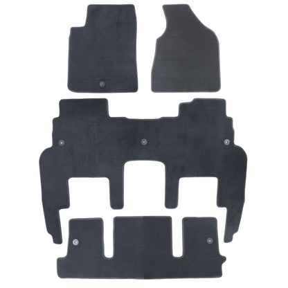 For Buick Enclave Chevy Traverse 2009-2017 Velour Floor Mats Carpet Black 3 Row