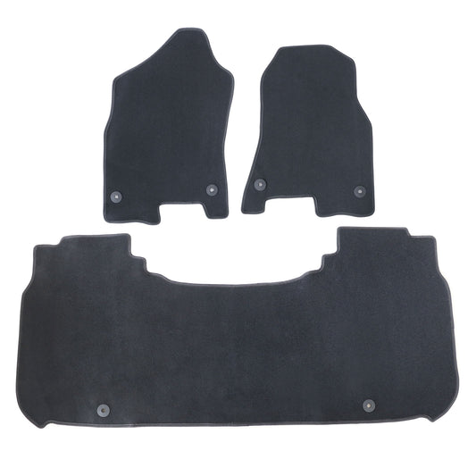 New For 2019-2024 RAM 1500 Front & Rear Velour Floor Mats Carpet Black 3PCS