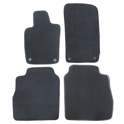Black Velour Front & Rear Floor Mats Carpet 4Pcs For 2010-2016 Porsche Panamera