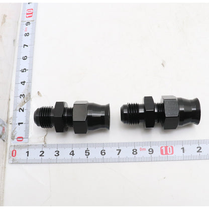 2 x 5/16 inch Tube To 6 AN Male Adapter Fitting With Brass Ferrule Hardline Black