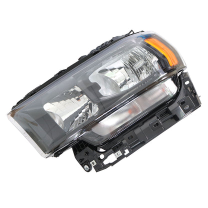 For 2019-2024 Ram 2500 3500 Driver Left w/Bulb Halogen Headlight Black Bezel