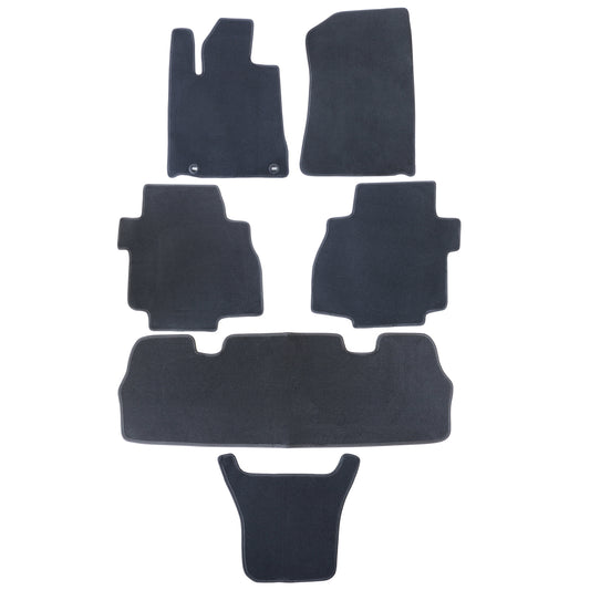 New For 2008-22 Toyota Sequoia Front & Rear Velour Floor Mats Carpet Black 6PCS