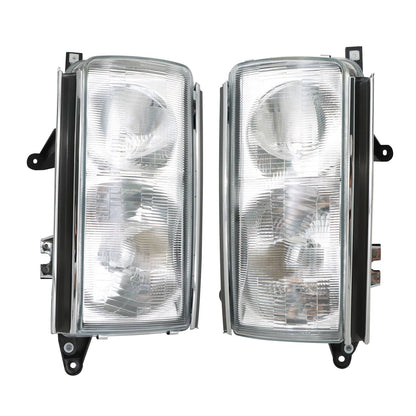 Pair For Toyota Land Cruiser 1991-1997 LC80 Headlamps Headlights Left+ Right