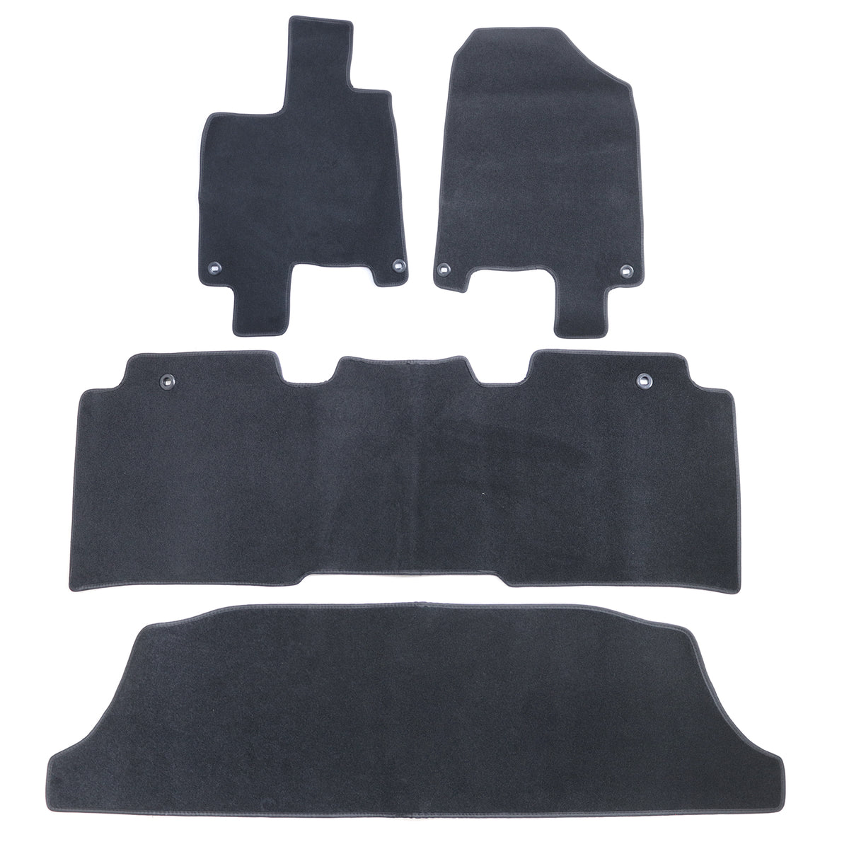 Front+Rear Replacement Velour Floor Mats Carpet Blk For 2018-2026 Honda Odyssey