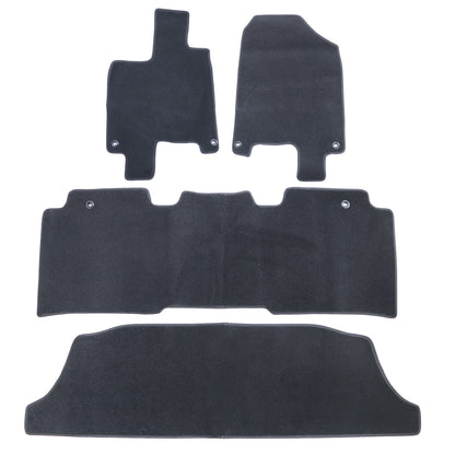 Front+Rear Replacement Velour Floor Mats Carpet Blk For 2018-2026 Honda Odyssey