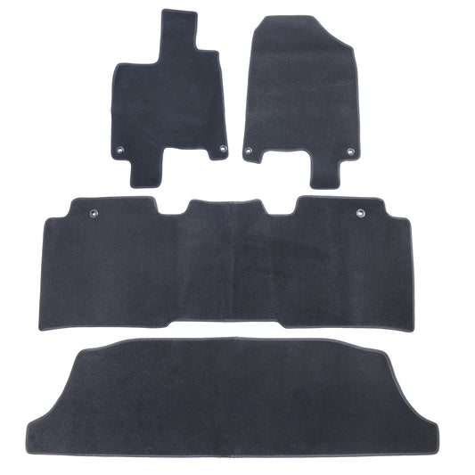 Front+Rear Replacement Velour Floor Mats Carpet Blk For 2018-2026 Honda Odyssey