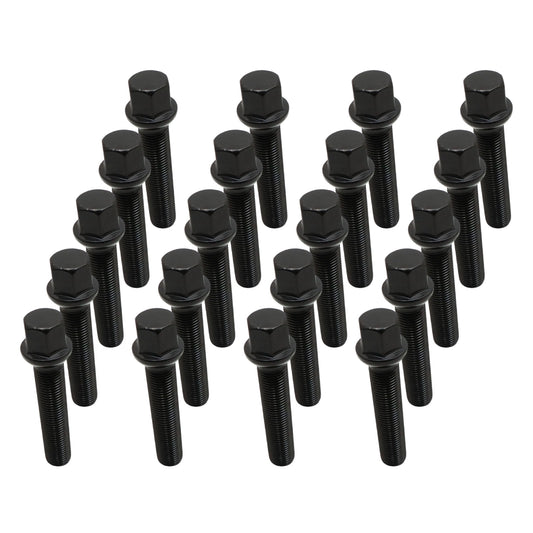 [20]M14X1.5 Black 65 mm Extended bolts Fits For Mercedes-Benz 1994-2023 Spacers