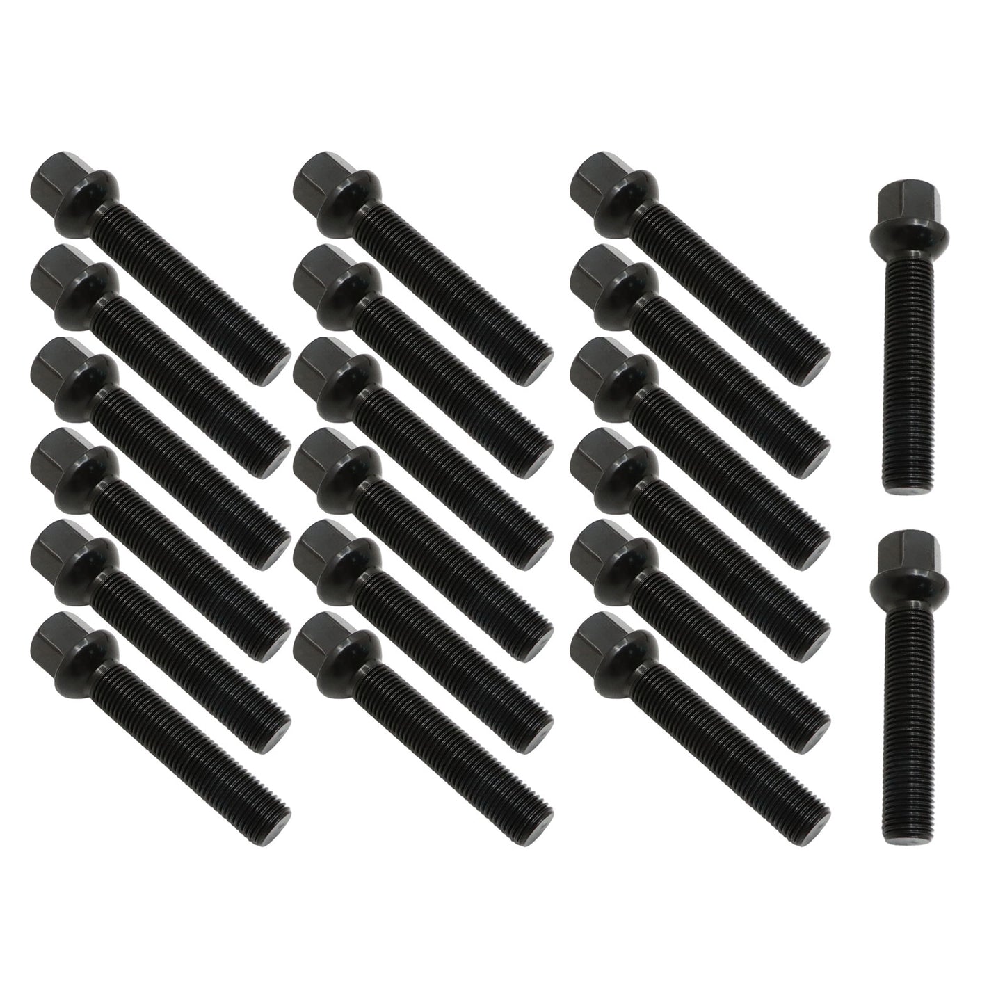 [20]M14X1.5 Black 65 mm Extended bolts Fits For Mercedes-Benz 1994-2023 Spacers