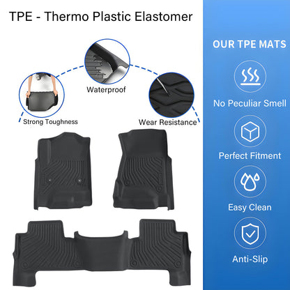 Front & Rear Floor Mats Liner TPE For 2015-2020 Chevy Tahoe GMC Yukon Waterproof