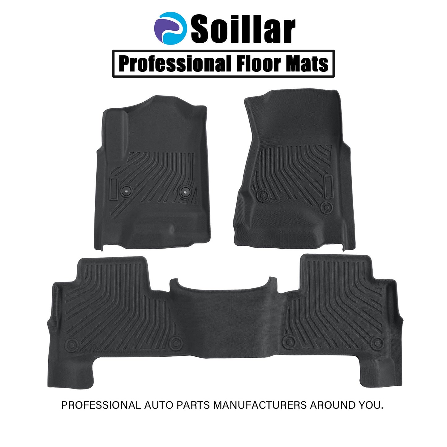 Front & Rear Floor Mats Liner TPE For 2015-2020 Chevy Tahoe GMC Yukon Waterproof