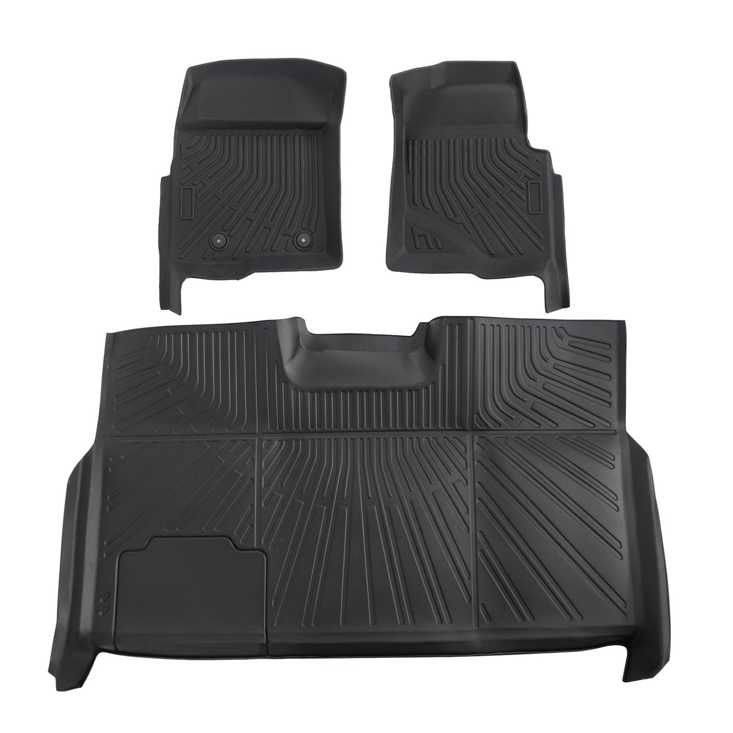 Floor Mats Liner Set For 2010-2014 Ford F-150 Super Crew Cab Front & Rear Black
