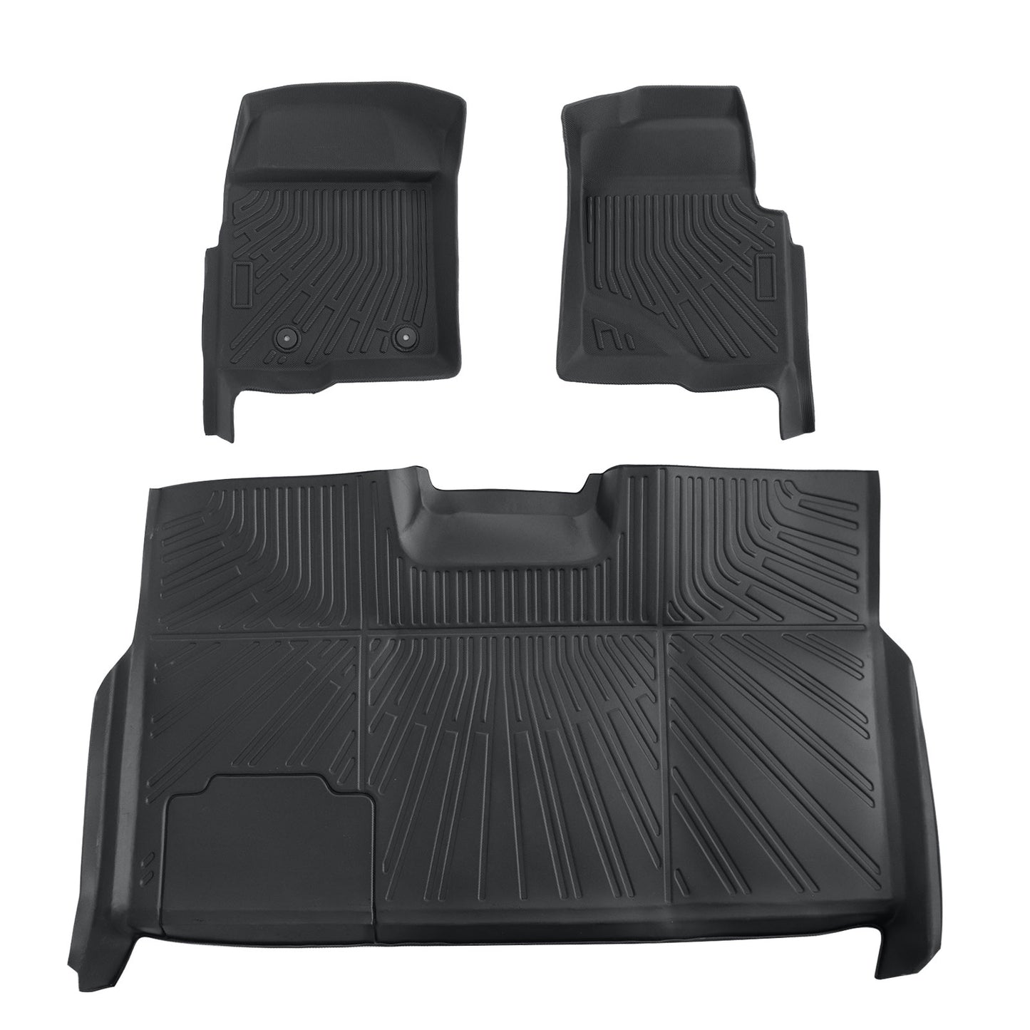 Floor Mats Liner Set For 2010-2014 Ford F-150 Super Crew Cab Front & Rear Black