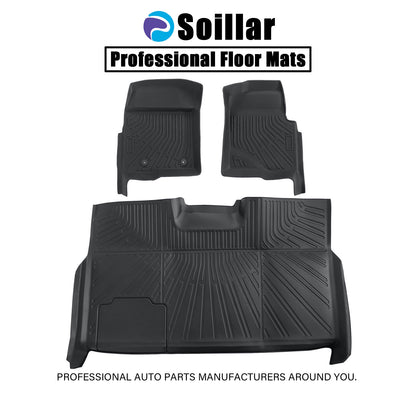 Floor Mats Liner Set For 2010-2014 Ford F-150 Super Crew Cab Front & Rear Black