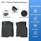 1stRow Floor Mats Liner TPE For 2019-2025 Chevy Silverado 1500/2500/3500 HD 2Pcs