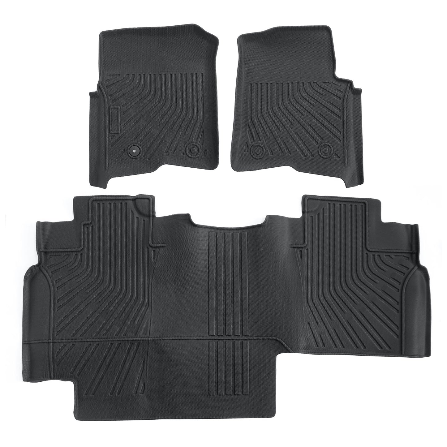 Floor Mats Liner Set For 2004-2008 Ford F-150 Super Crew Cab Front & Rear Black