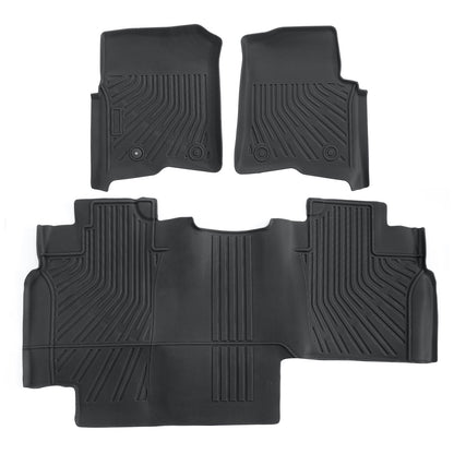 Floor Mats Liner Set For 2004-2008 Ford F-150 Super Crew Cab Front & Rear Black