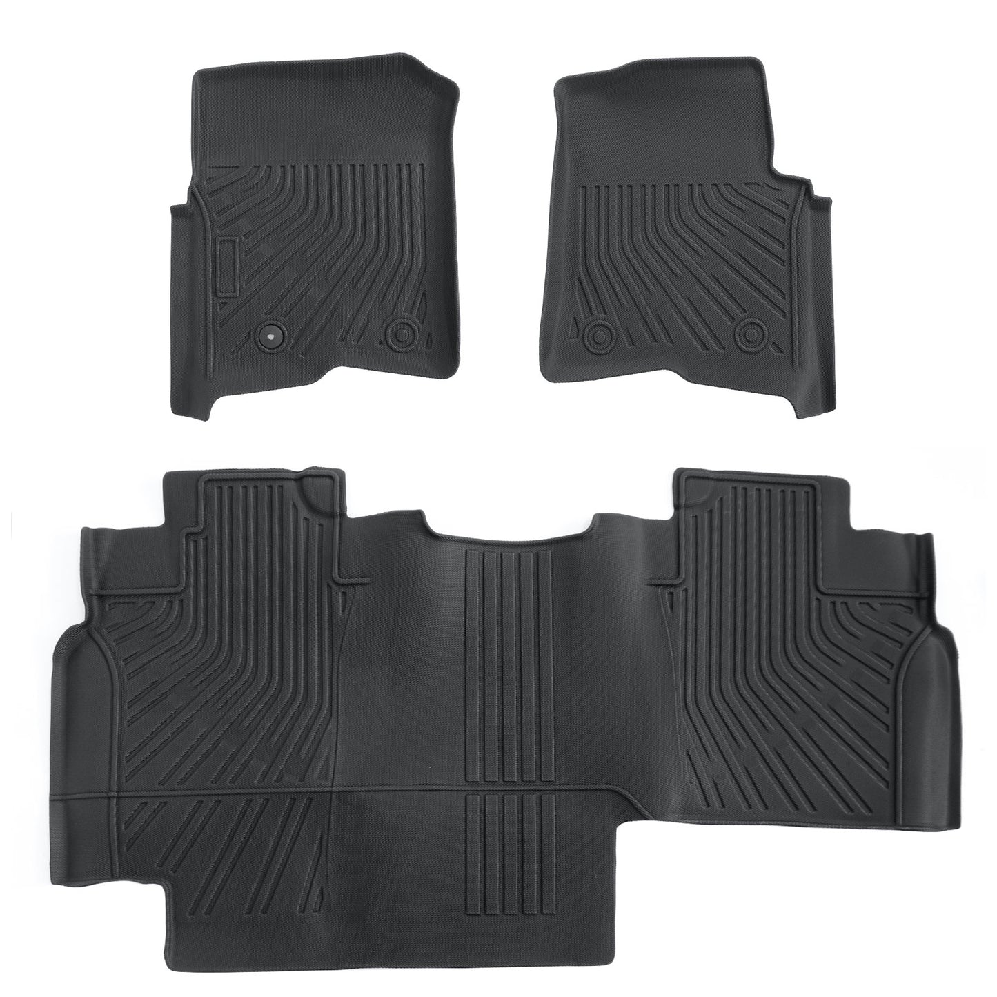 Floor Mats Liner Set For 2004-2008 Ford F-150 Super Crew Cab Front & Rear Black