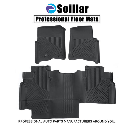 Floor Mats Liner Set For 2004-2008 Ford F-150 Super Crew Cab Front & Rear Black
