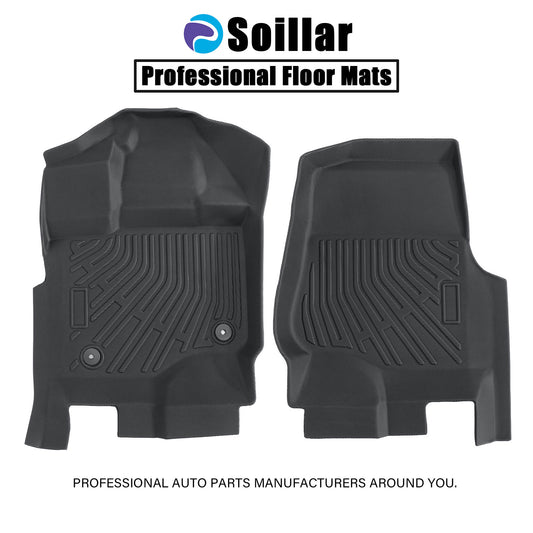 Front Floor Mats Liner Set TPE For 2015-2025 Ford F-150 Extended Cab/Crew Cab