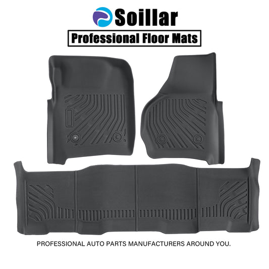 Floor Mats Liner For 1999-2007 Ford F-250 350 450 Super Duty Front & Rear Black