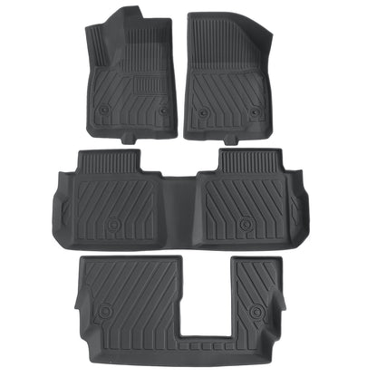 3 Row TPE Floor Mats Liner All Weather For 2020-2025 Cadillac XT6 Bench Seat 4x