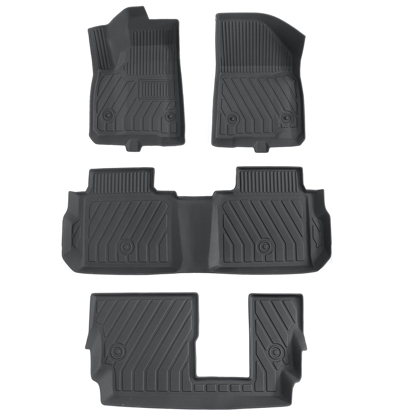 3 Row TPE Floor Mats Liner All Weather For 2020-2025 Cadillac XT6 Bench Seat 4x