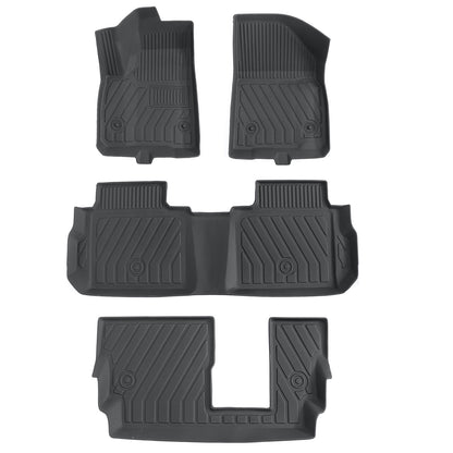3 Row TPE Floor Mats Liner All Weather For 2020-2025 Cadillac XT6 Bench Seat 4x