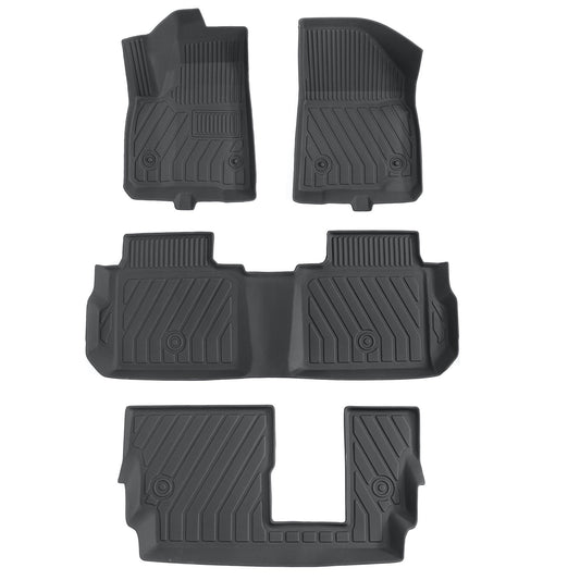 3 Row TPE Floor Mats Liner All Weather For 2020-2025 Cadillac XT6 Bench Seat 4x