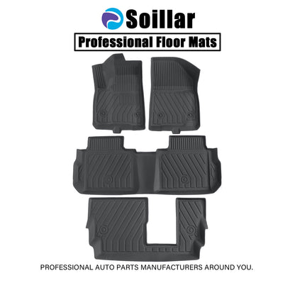 3 Row TPE Floor Mats Liner All Weather For 2020-2025 Cadillac XT6 Bench Seat 4x