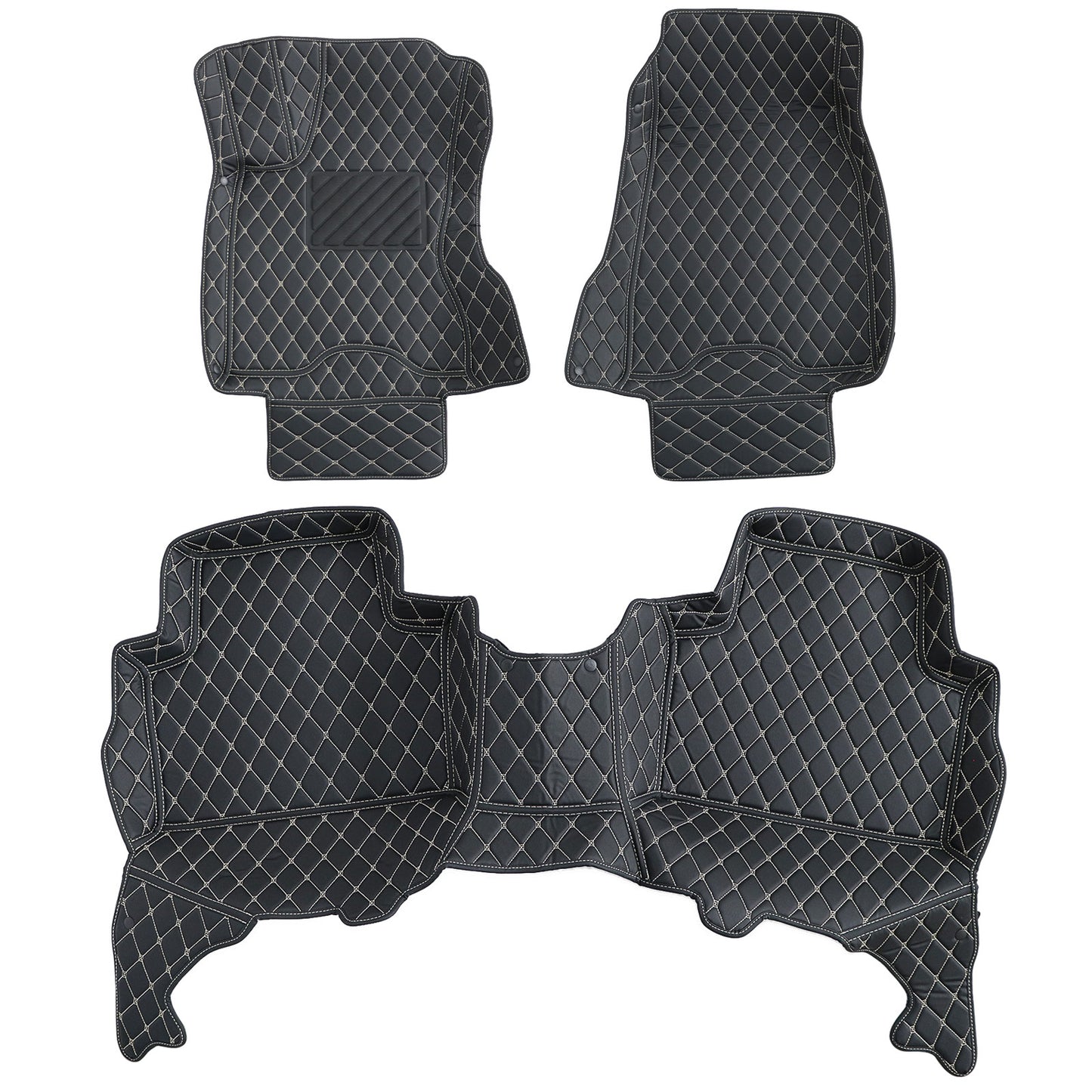 Leather Surround Floor Mats Liner Front & Rear 3Pcs For 2008-2013 Nissan Rogue