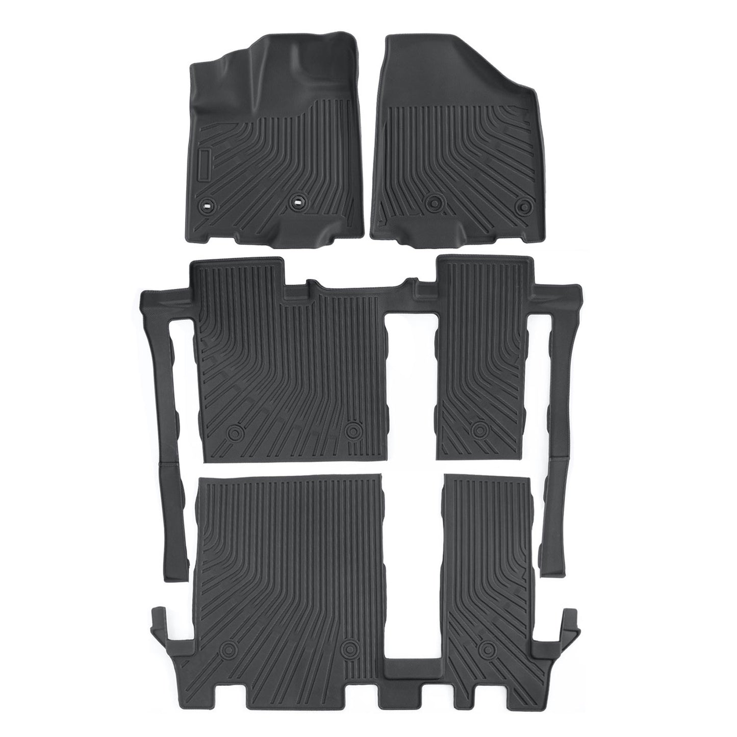 Floor Mats Liners TPE For 2013-2020 Toyota Sienna 8 Seats 3D Model  All-Weather