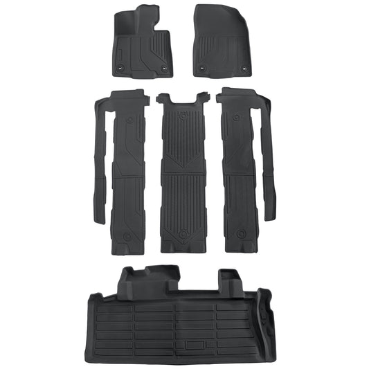 Floor Mats & Trunk Cargo Liner TPE For 2021-2025 Toyota Sienna 7 Seats 3D Black