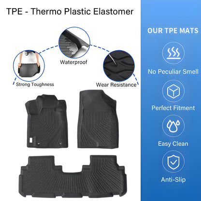 Floor Mats Liners TPE Fits 2008-2013 Toyota Highlander 3D Model NEW All-Weather
