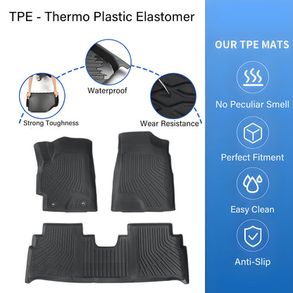 TPE Front & 2nd Row Floor Mats Liner All Weather For 2001-2007 Toyota Highlander