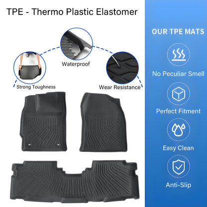 Front & 2nd Row TPE Floor Mats Liners All Weather For 2012-2017 Toyota Prius V