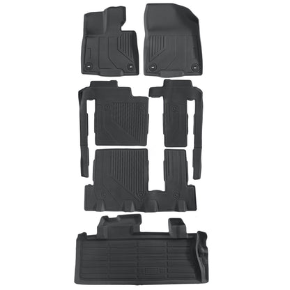 Floor Mats & Trunk Cargo Liner TPE For 2021-2025 Toyota Sienna 8 Seats 3D Black