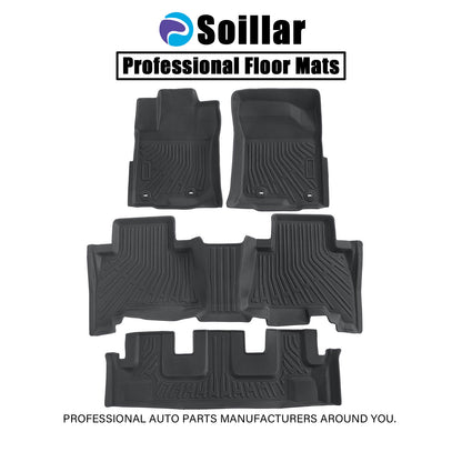 Floor Mats Liner TPE For 2013-2024 Toyota 4Runner 7 Seats 3D Model  All-Weather