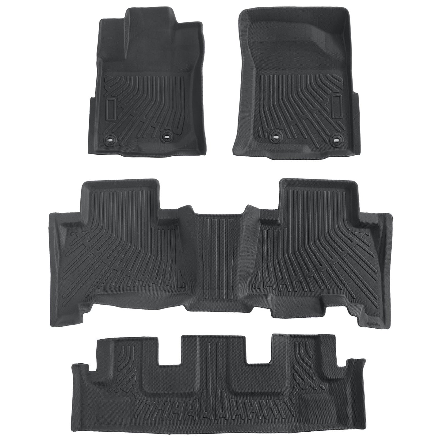 Floor Mats Liner TPE For 2013-2024 Toyota 4Runner 7 Seats 3D Model  All-Weather