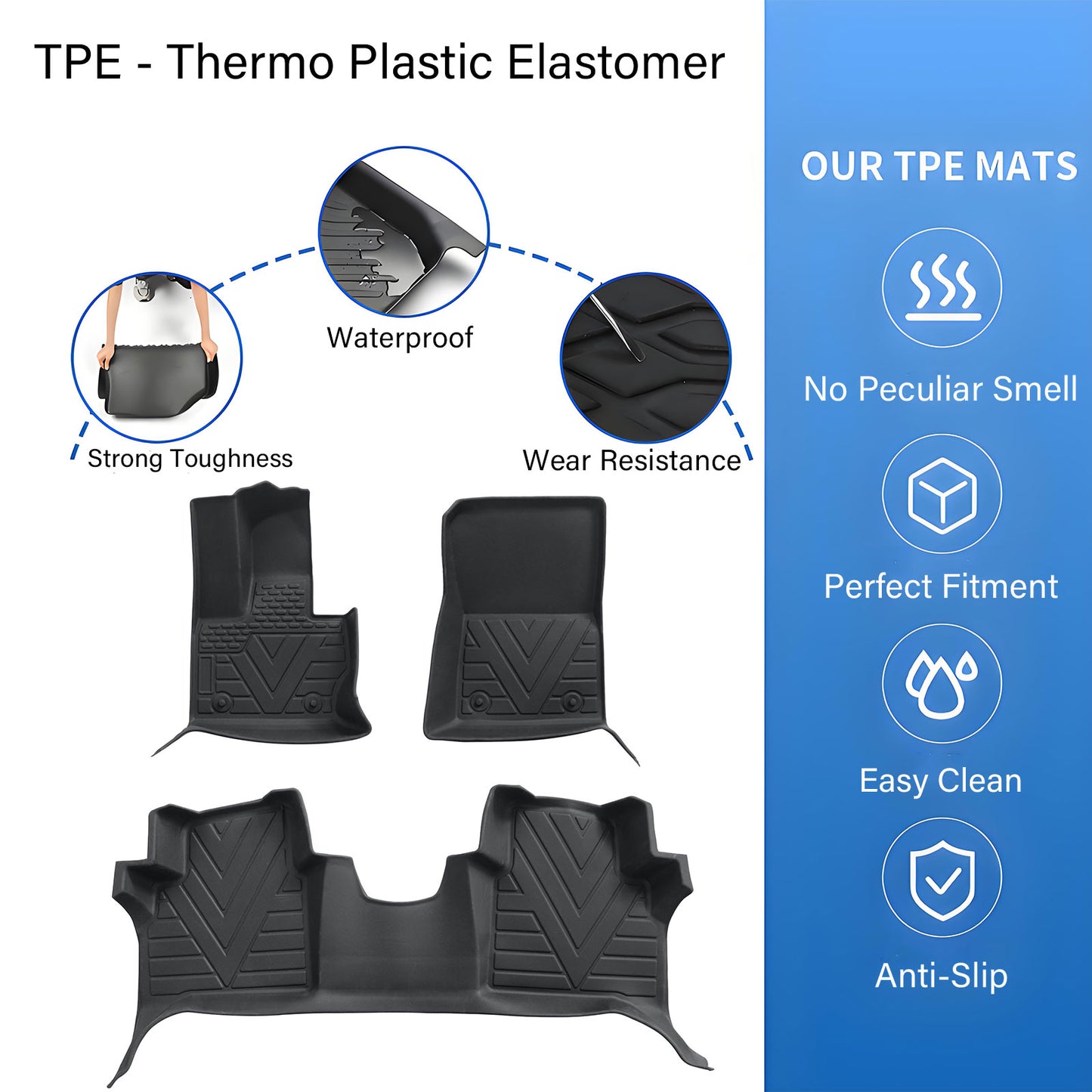 For 2019-2024 Mercedes-Benz G-Class TPE Floor Mats Liners All-Weather Full Set